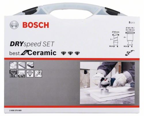 BOSCH 5-teiliges Set Diamond DrySpeed 68,0;51,0; 35,0;25,0;20,0 2608576669