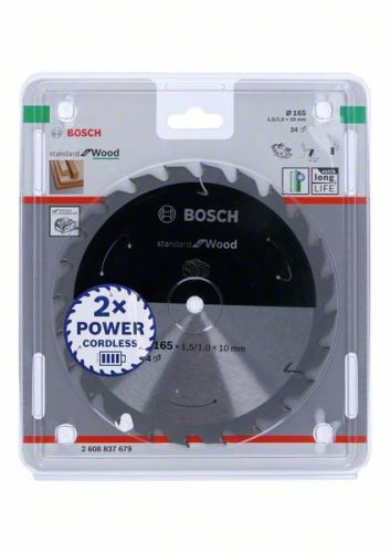 BOSCH Sägeblatt für Akku-Sägen; Standard für Holz 165x10x1,5/1,0x24T 2608837679