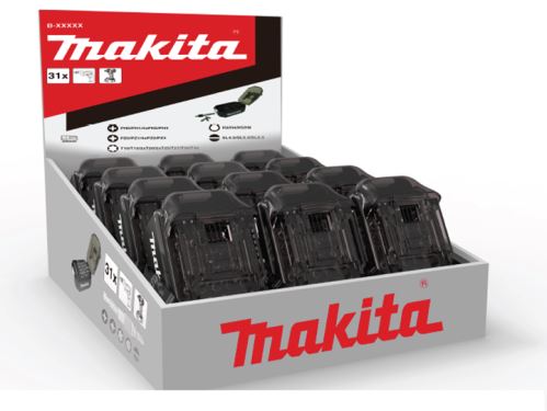 MAKITA Bit-Set 31-teilig im Kunststoffkoffer (Batterieform), 12er-Pack E-00022