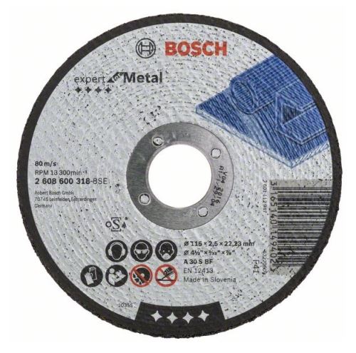 BOSCH Trennscheibe gerade Expert for Metal A 30 S BF, 115 mm, 2,5 mm 2608600318