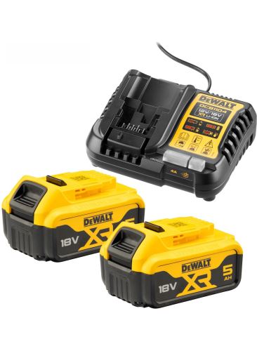 DeWALT Starterset Ladegerät + 2 Akkus 18V 5,0Ah DCB1104P2