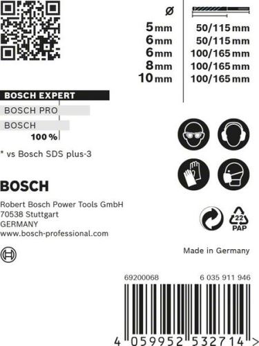 BOSCH EXPERT SDS plus-7X Set 5/6/6/8/10 mm, 5 Stück 2608900197