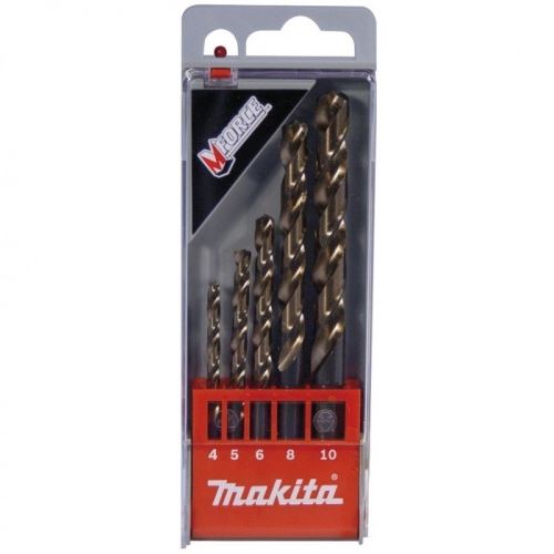 MAKITA Metallbohrer-Set HSS-G DIN 338, Typ N, 118°, Mforce 4/5/6/8/10 mm, 5-teilig D-30508