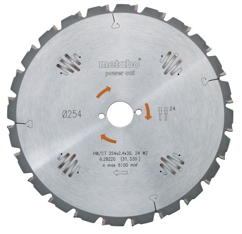 METABO Sägeblatt HW/CT 254 x 30 mm, 24 Zähne (für KGS 254) 628220000