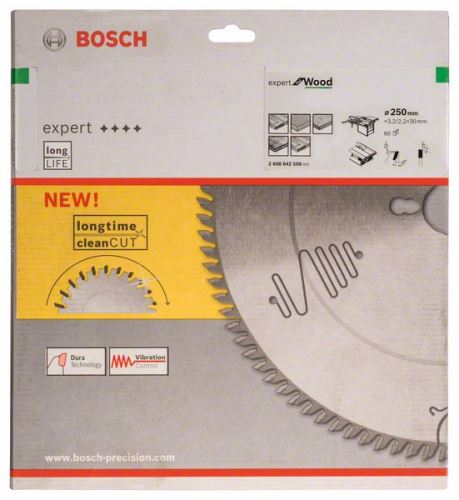 BOSCH Sägeblatt Expert für Holz 250 x 30 x 3,2 mm, 60 2608642506