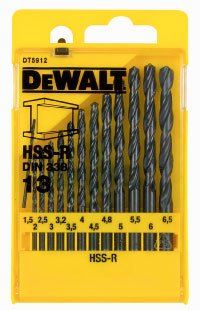 DeWALT Metallbohrer-Set HSS-R DIN 338 im Kunststoffkoffer (13-teilig) DT5912